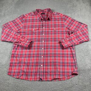 UNTUCKit Shirt Mens 3XLT 3XL TALL Red Plaid Regular Fit Long Sleeve Preppy